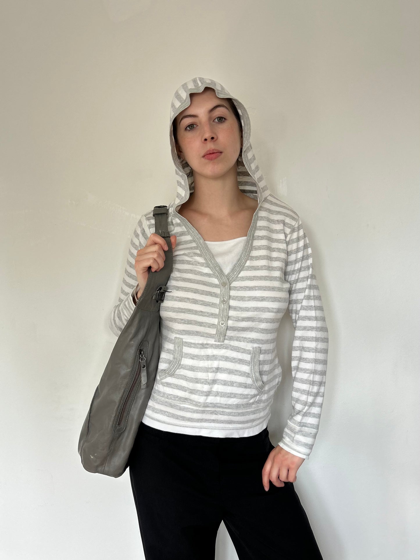 Striped hooded jumper (size 10)