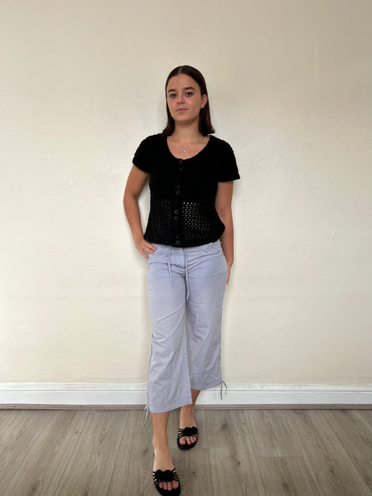 Grey cargo capri trousers (size 8)