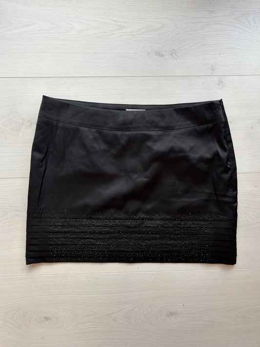 Black diamanté mini skirt (size 14)