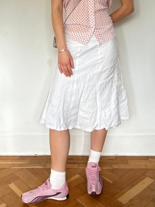 White floaty midi skirt (size 10)