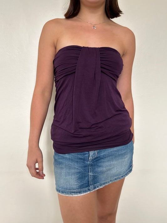 Purple slouchy bandeau top (size 10)